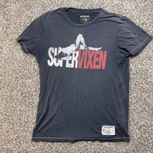 True Religion "Super Vixen" Graphic T-Shirt Men's Medium Gray Cotton Tee